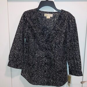 Petite NWT black and white blouse. Michael Michael Kors.